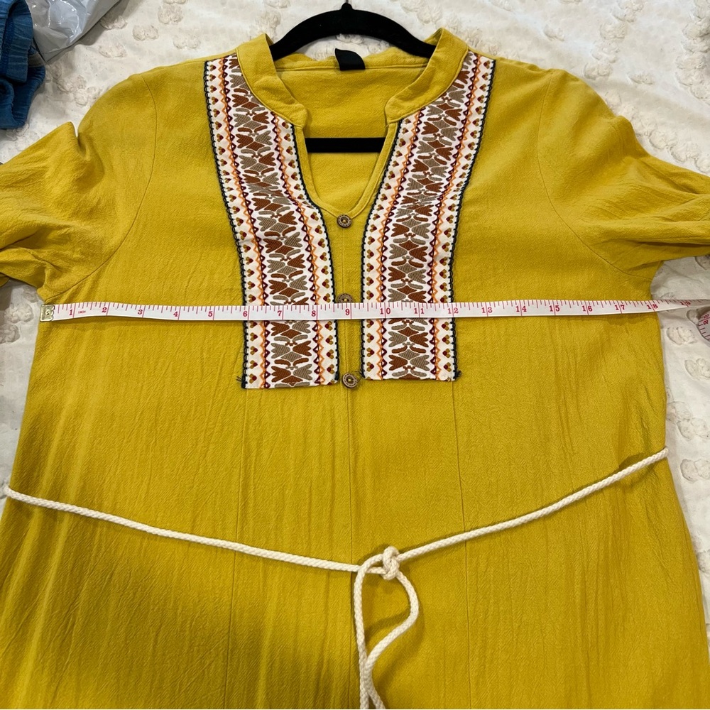 Yellow Embroidered Dress - Picture 4 of 6